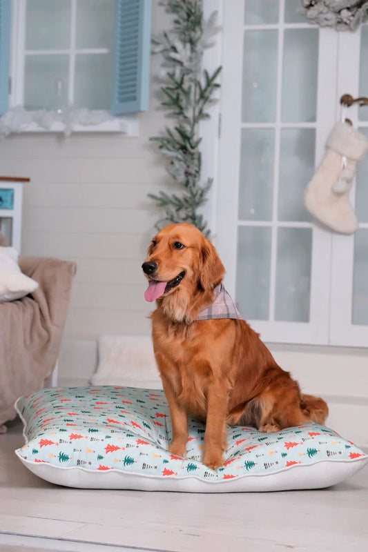 Christmas Tree Floor Pillow Dog